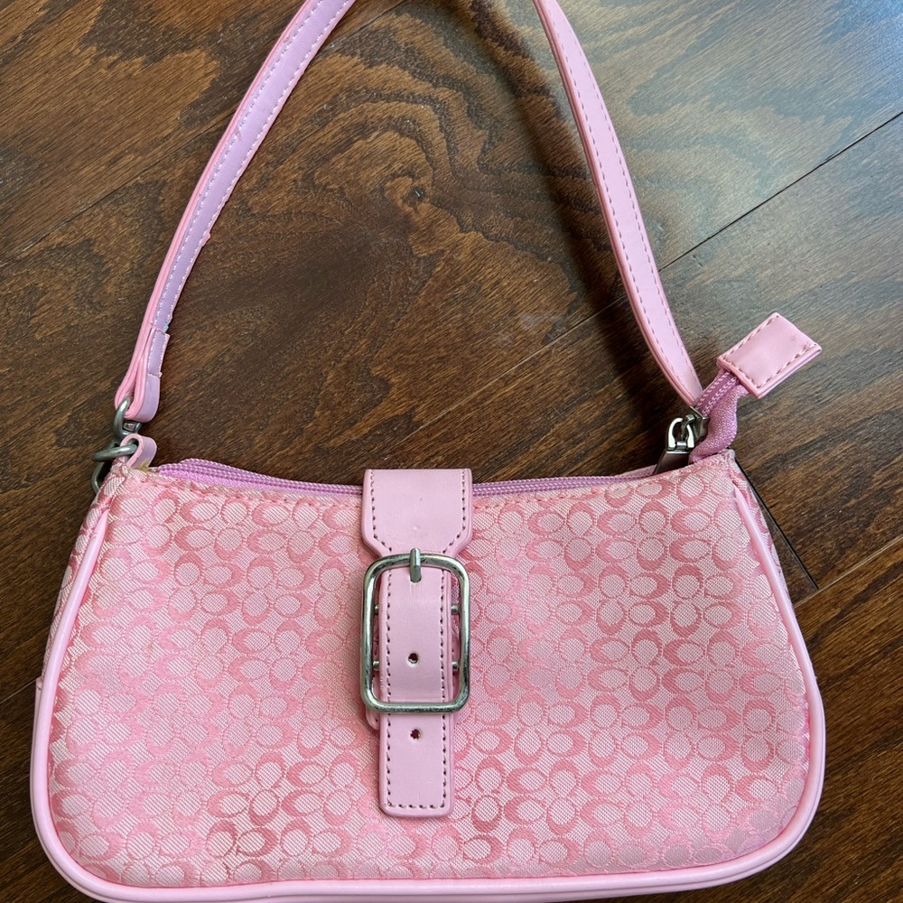 Pink Coach Signature mini bag